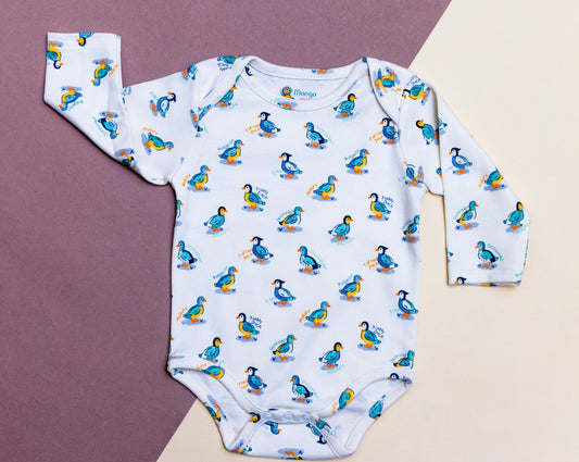 Romper Full sleeve with Duck Print  | 100% COTTON | Mango Minis