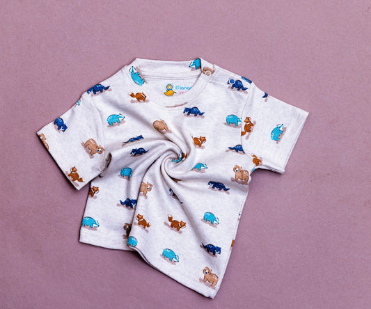 T-Shirt for Babies with Boar Print | 100% COTTON | Mango Minis