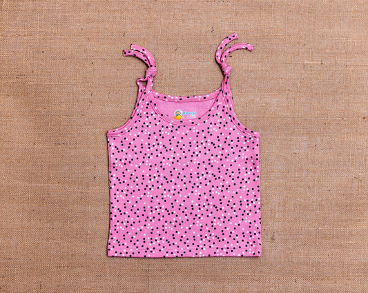 Jabla Knot Pink Dress with Chic Black Polka Dots | 100% COTTON | Mango Minis