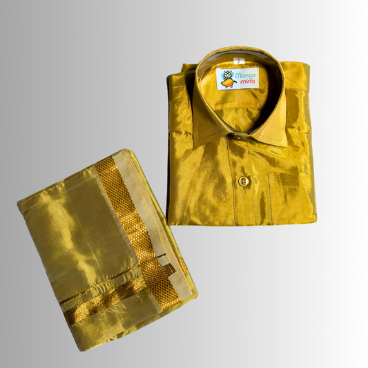 Art Silk Dhoti Set ( Gold Color)