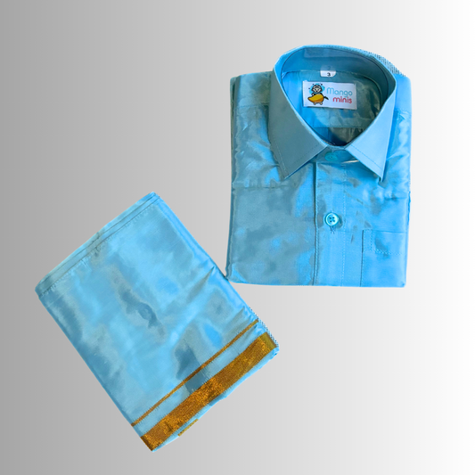 Art Silk Dhoti Set ( Blue Color)